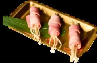 Enoki con panceta