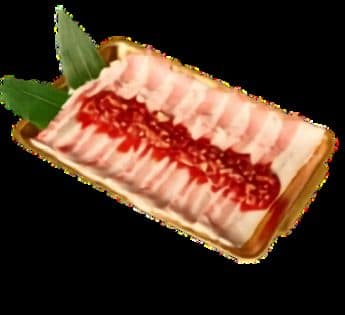 Panceta de cerdo con salsa